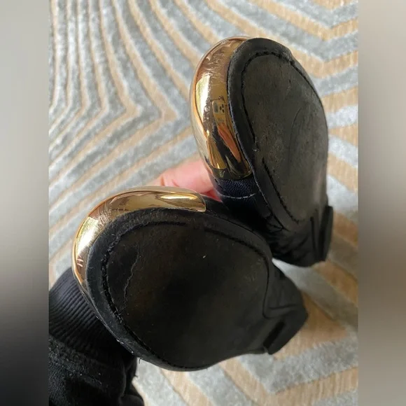 Preloved Tory Burch Kaitlyn black quilted good cap toe ballet flats size 5 - Picture 7 of 16